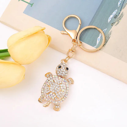 Cute Tortoise Zinc Alloy Diamond Unisex Bag Pendant Keychain