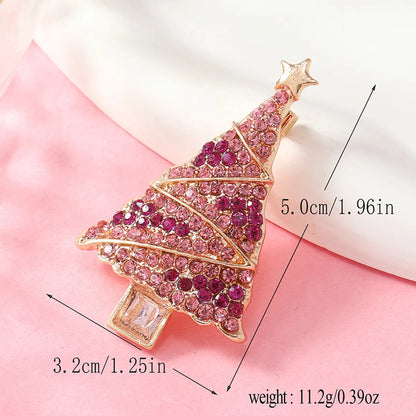 Cute Tree Alloy Plating Inlay Rhinestones Gold Plated Christmas Unisex Rings