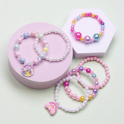 Cute Unicorn Cat Strawberry Plastic Beaded Girl's Bracelets