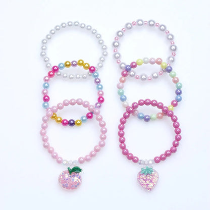 Cute Unicorn Cat Strawberry Plastic Beaded Girl's Bracelets