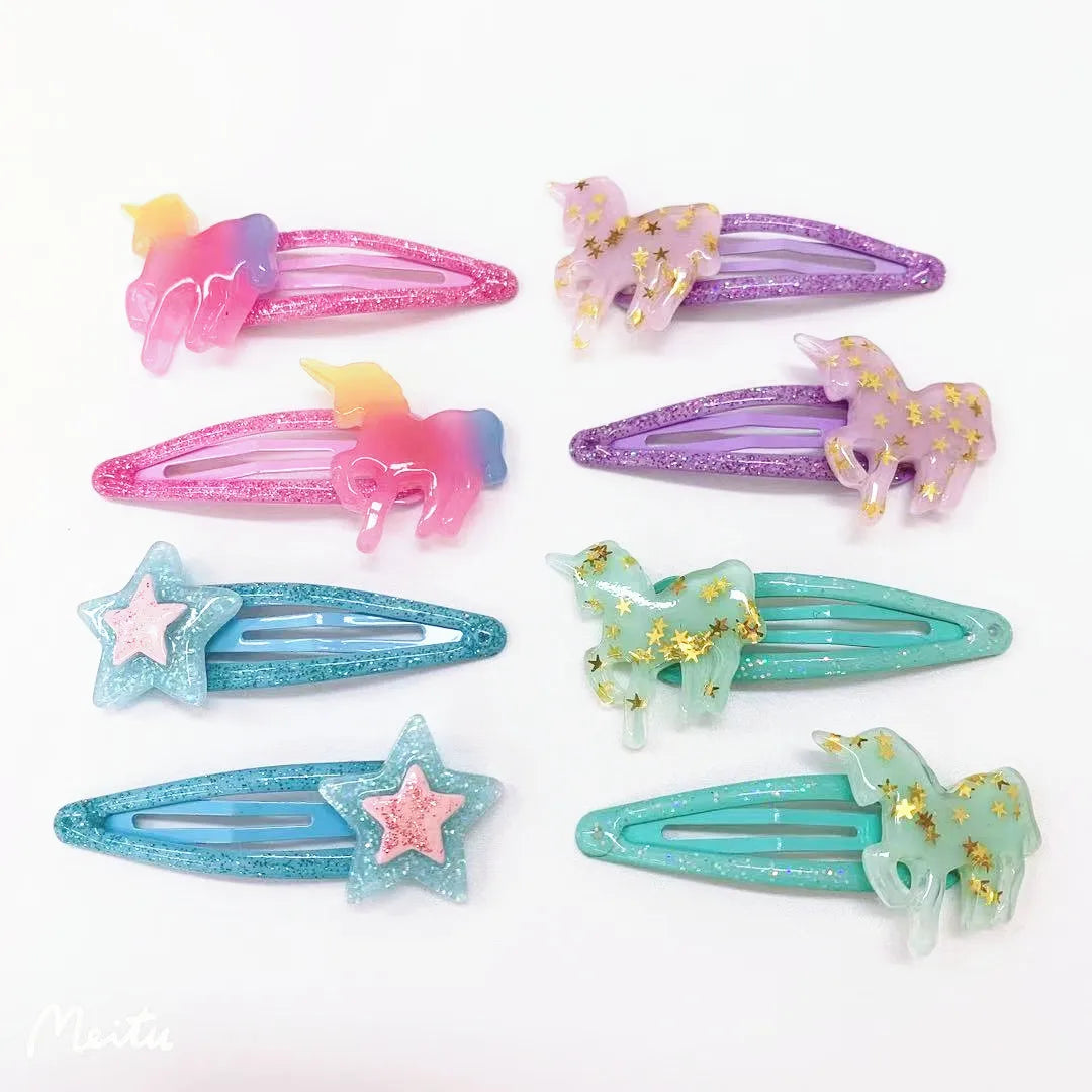 Cute Unicorn Plastic Hair Clip