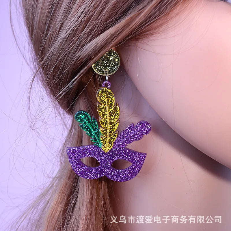 Cute Water Droplets Arylic Printing Women'S Drop Earrings 1 Pair