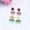 Cute Water Droplets Arylic Printing Women'S Drop Earrings 1 Pair