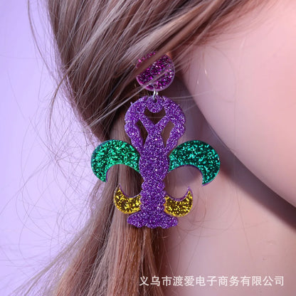 Cute Water Droplets Arylic Printing Women'S Drop Earrings 1 Pair