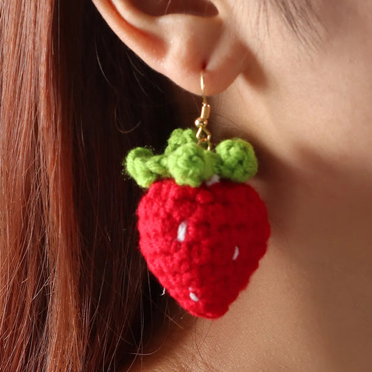 Cute Wool Fruit Carrot Strawberry Earrings Wholesale Gooddiy