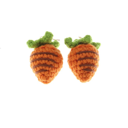 Cute Wool Fruit Carrot Strawberry Earrings Wholesale Gooddiy