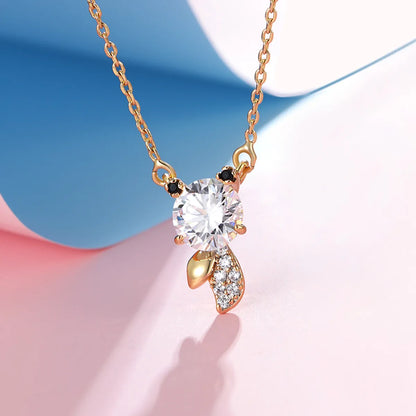 Cute XUPING Simple Style Fox Copper Alloy Irregular Artificial Gemstones 18K Gold Plated Women's Pendant Necklace