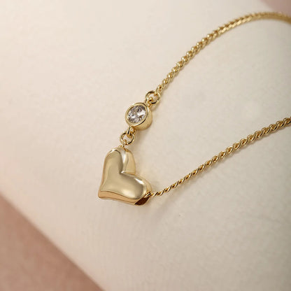 Cute Xuping Sweet Heart Shape Alloy Copper Alloy Plating Inlay Artificial Gemstones Valentine'S Day Women'S Necklace