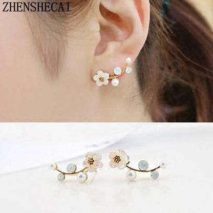 Geometric Plating Alloy Artificial Gemstones Earrings