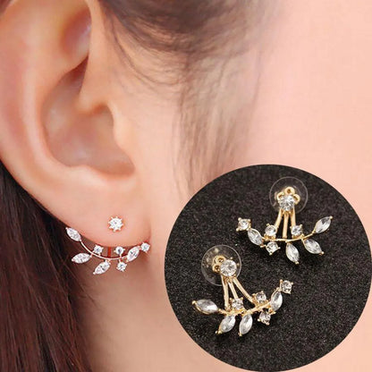 Geometric Plating Alloy Artificial Gemstones Earrings