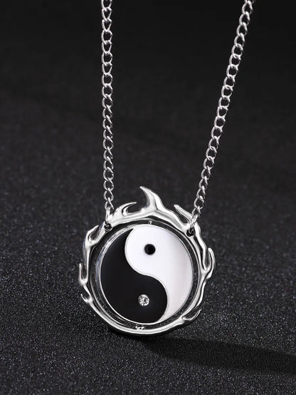 Dark Tai Chi Yin Yang Bagua Stainless Steel Bracelet Fashion Chain