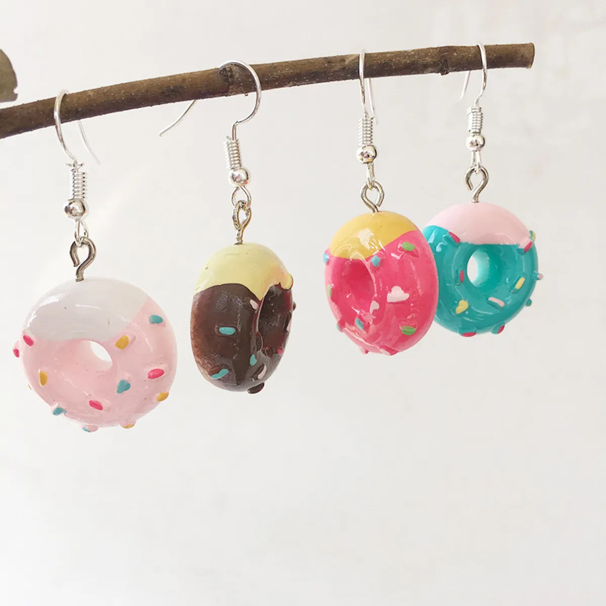 Dessert Cute Fun Simulation Cake Donut Earrings Without Ear Holes Clip