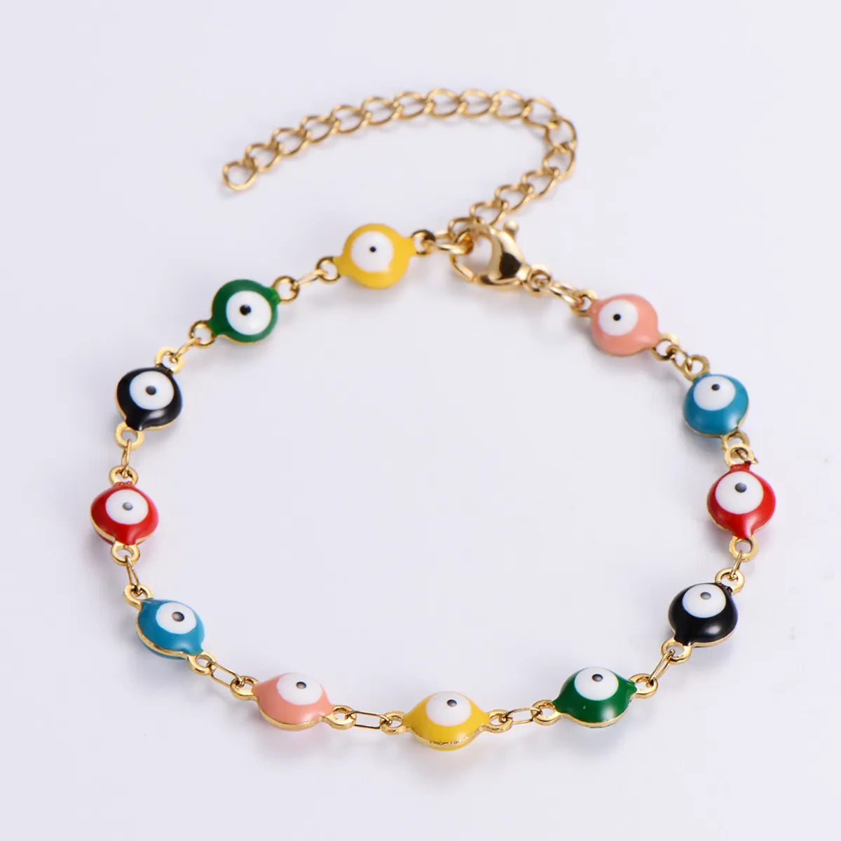 Ethnic Style Devil's Eye Titanium Steel Enamel Bracelets