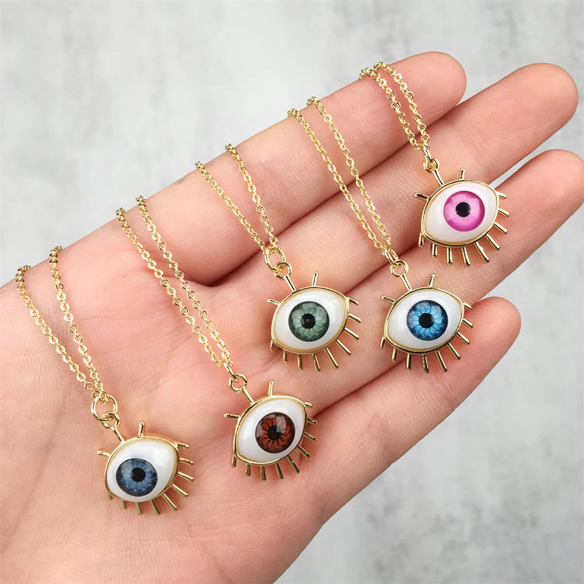 Devil's Eye Plastic Resin Pendant Copper Necklace Wholesale Gooddiy