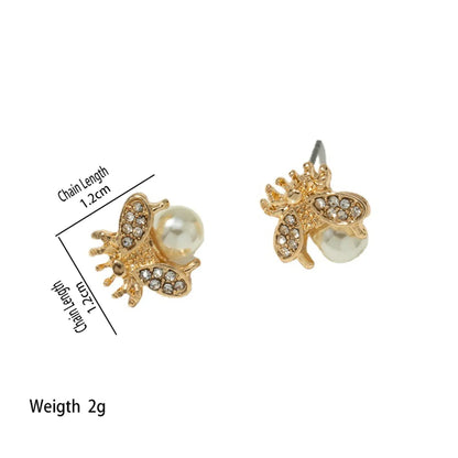 Fashion Plating Alloy Artificial Gemstones Earrings