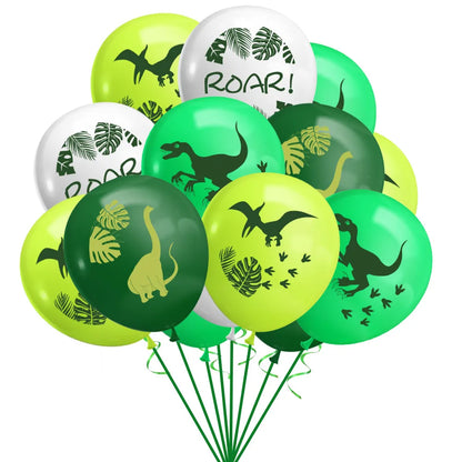 Dinosaur Theme Birthday Party Decoration Dinosaur Latex Balloon Paper Banner Cake Card Set