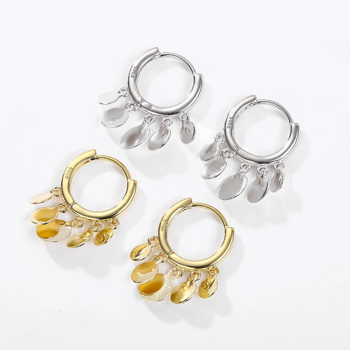 Disc Tassel Earrings Ear Buckle Simple Fashion Short Earrings