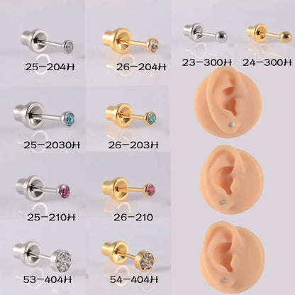 Classic Style Semicircle 316 Stainless Steel  Artificial Gemstones Unisex Earrings Ear Studs