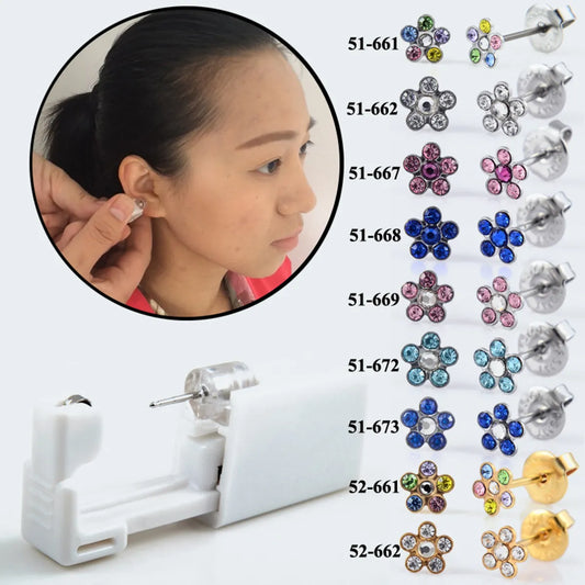 Classic Style Flower 316 Stainless Steel  Arylic Rhinestone Rhinestones Zircon Unisex Earrings Ear Studs