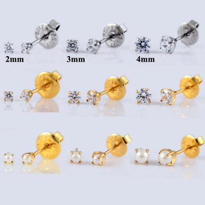 Classic Style Geometric 316 Stainless Steel  Inlay Acrylic Zircon Unisex Earrings Ear Studs