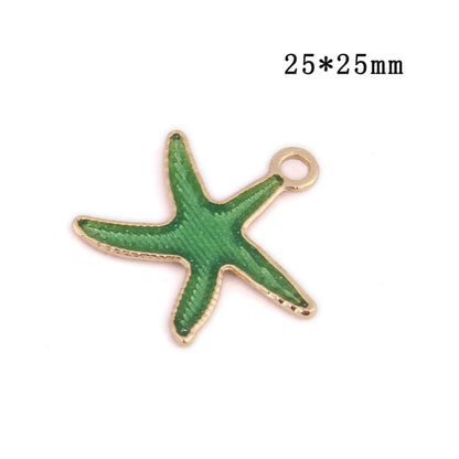 DIY Accessories Korean Alloy Oil Pearlescent Double-Sided Starfish Marine Octopus Earrings Keychain Pendant