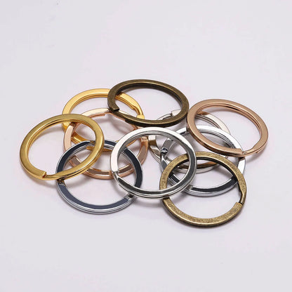 DIY Flat Ring Aperture Accessories Electroplated Key Ring 25-30mm Keychain Pendant Ornament Ring Accessories Spot