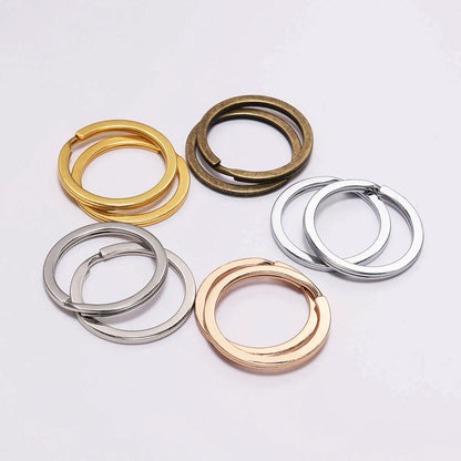 DIY Flat Ring Aperture Accessories Electroplated Key Ring 25-30mm Keychain Pendant Ornament Ring Accessories Spot