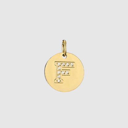 1 Piece Stainless Steel Zircon 14K Gold Plated Letter Polished Pendant