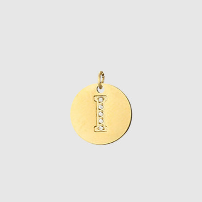 1 Piece Stainless Steel Zircon 14K Gold Plated Letter Polished Pendant