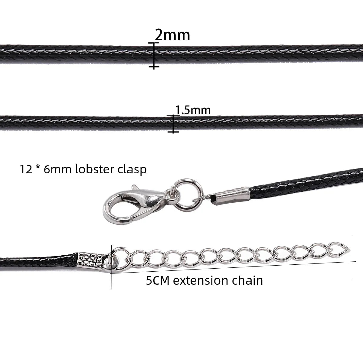 Diy Jewelry Accessories 1.5mm Korean Wax Line Necklace Rope Pendant Pendant Woven Jewelry Necklace Rope  New