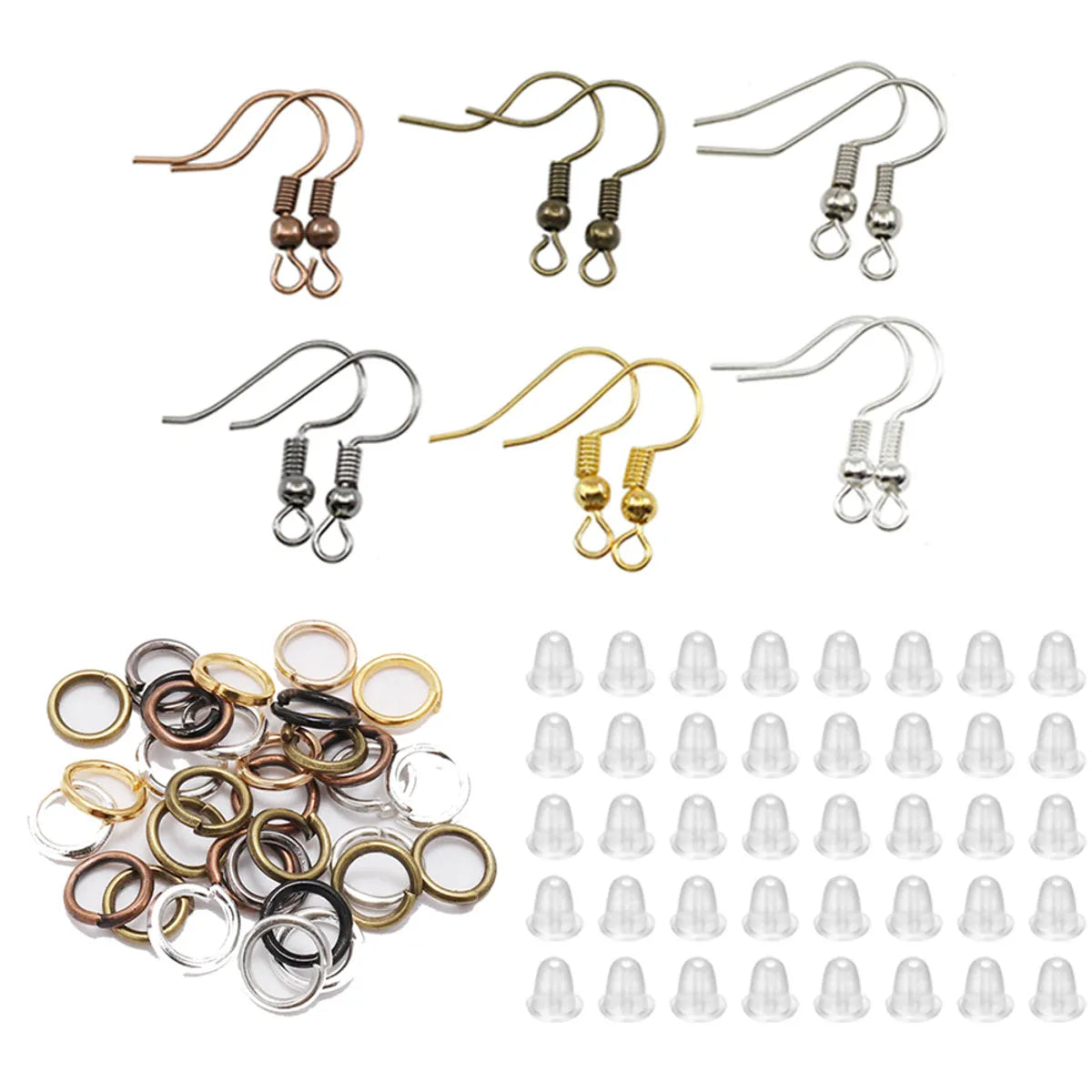 Diy Jewelry Accessories Ear Hook Single Ring Earplug Set 4mm Single Ring + Large Ear Hook +4mm Small Ear Plug 100