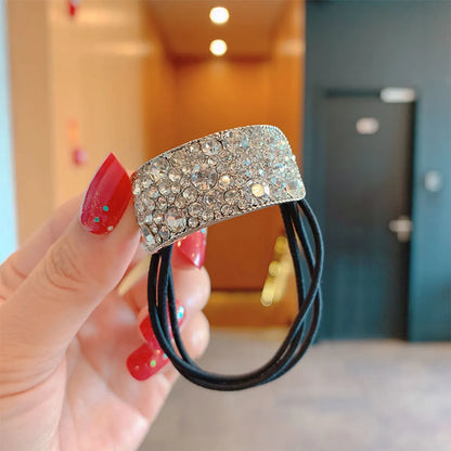 Dongdaemun Elegant Rhinestone Headband Female  Internet Celebrity Hair Tie Rubber Band Ponytail Hair Ring  New Hair Accessories