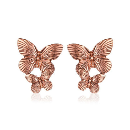 Double Butterfly Fashion Exaggerated Creative Temperament Earrings