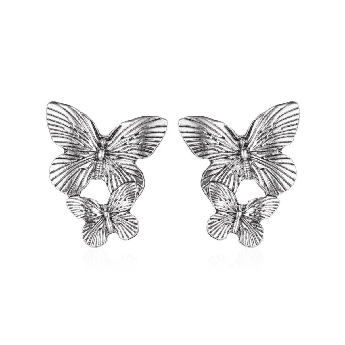 Double Butterfly Fashion Exaggerated Creative Temperament Earrings