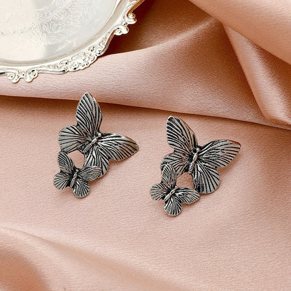 Double Butterfly Fashion Exaggerated Creative Temperament Earrings