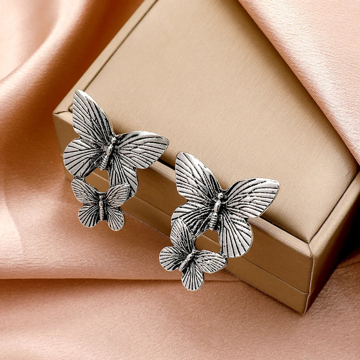 Double Butterfly Fashion Exaggerated Creative Temperament Earrings