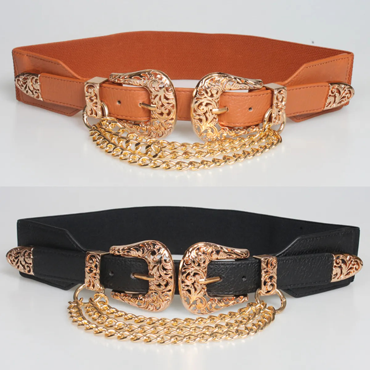 Double-Headed Buckle Chain Punk Style Belt