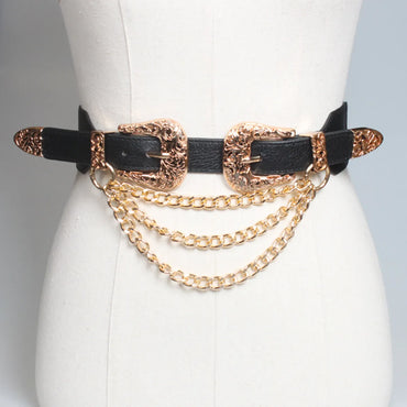 Double-Headed Buckle Chain Punk Style Belt