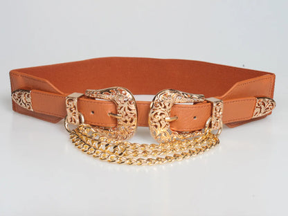 Double-Headed Buckle Chain Punk Style Belt