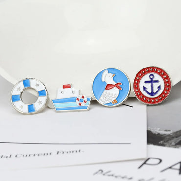 Drip Oil Badge Sailor Sailor Blue Collar Pin Brooch