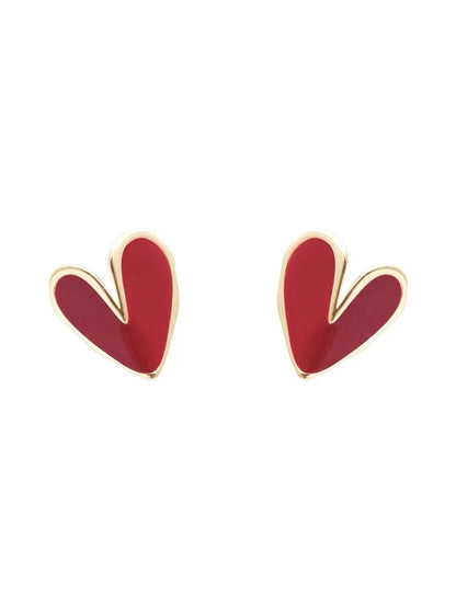 Dripping Oil Heart-Shaped Metal Earrings