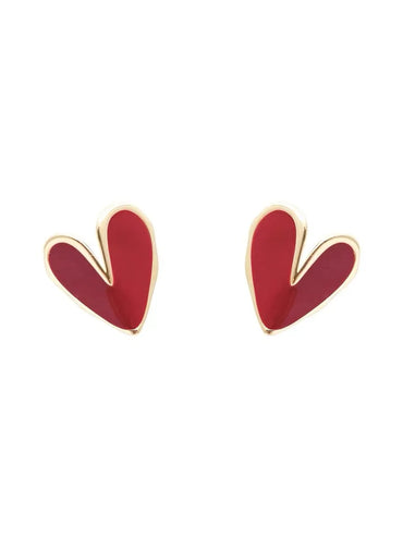 Dripping Oil Heart-Shaped Metal Earrings