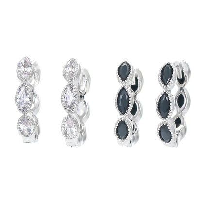 Drop-shaped Colored Diamond Micro-inlaid Zircon Earrings