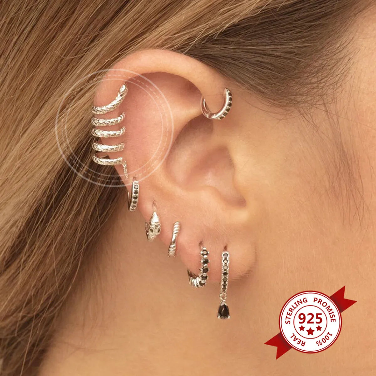 Ear Clip Personality Creative Simple Multi-layer Snake-shaped Copper Earring