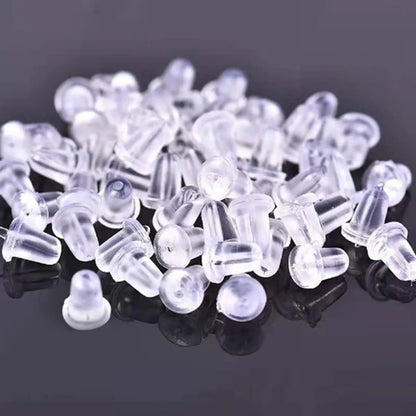 Ear Plug Transparent Plastic Fixed Ear Stud Plug Bullet Film Ear Plug Diy Earrings Accessories Factory Wholesale Ear Plug