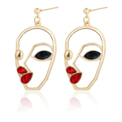 European And American Hot Earrings Personalized Face Mask Earrings Facial Makeup Earrings Exaggerated Punk Female Earrings Ear Studs Earrings