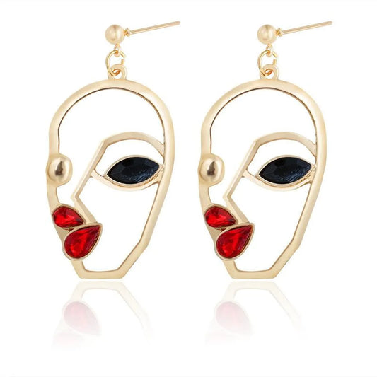 European And American Hot Earrings Personalized Face Mask Earrings Facial Makeup Earrings Exaggerated Punk Female Earrings Ear Studs Earrings