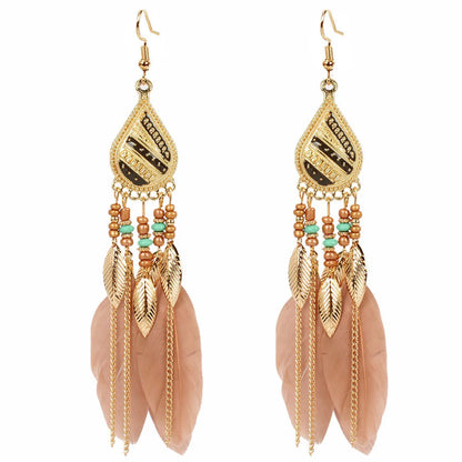 Earrings Jewelry Exaggerated Ethnic Style Feather Earrings Simple Earrings