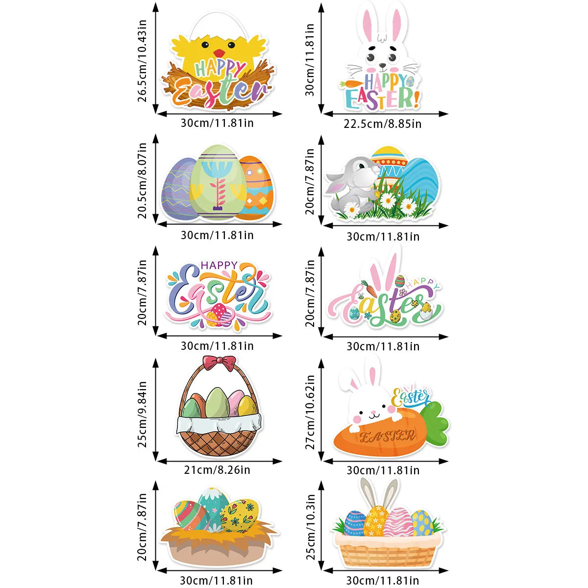 Easter Cartoon Style Animal Paper Party Festival Decorative Props