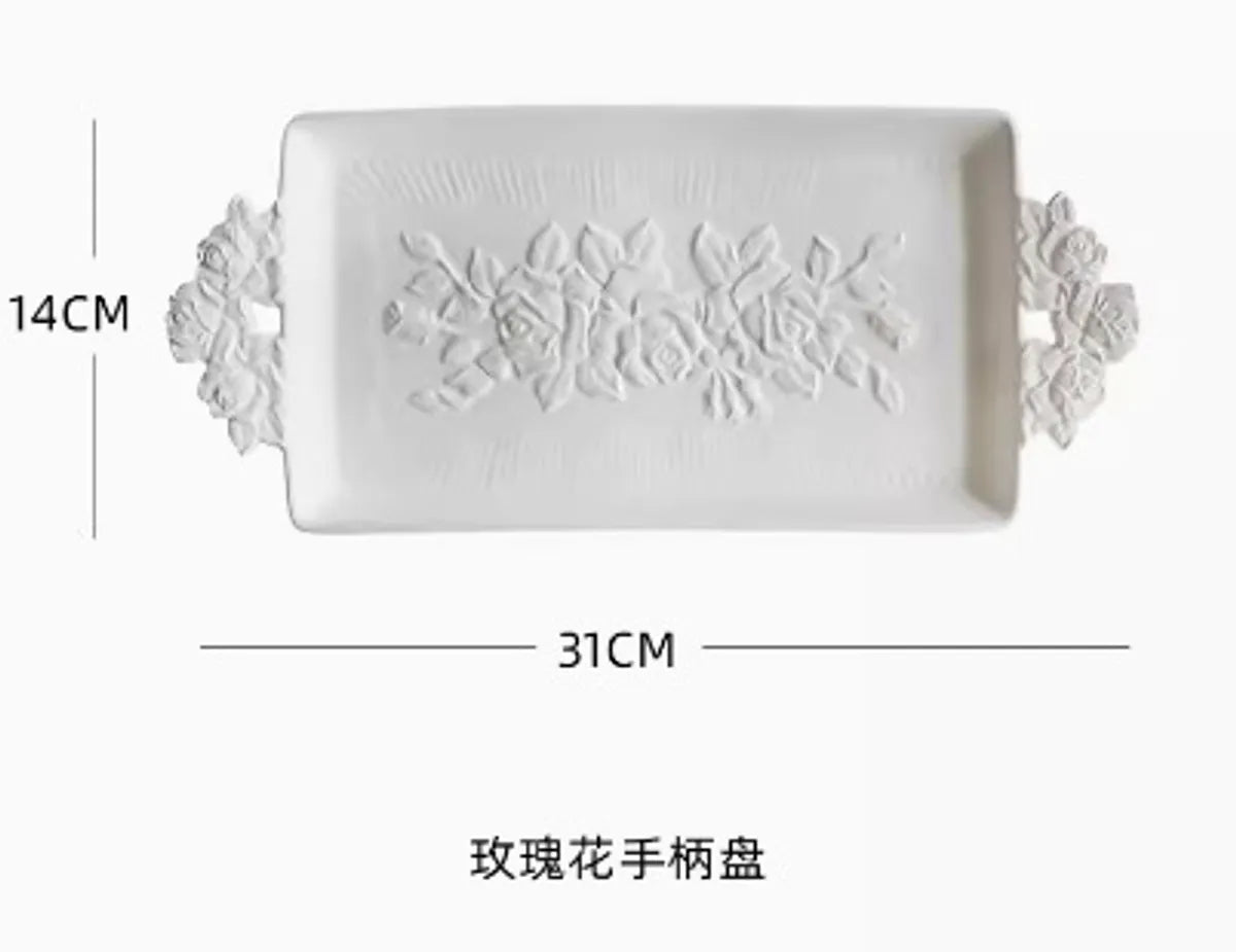 Elegant Artistic Flower Gypsum Carving Jewelry Display